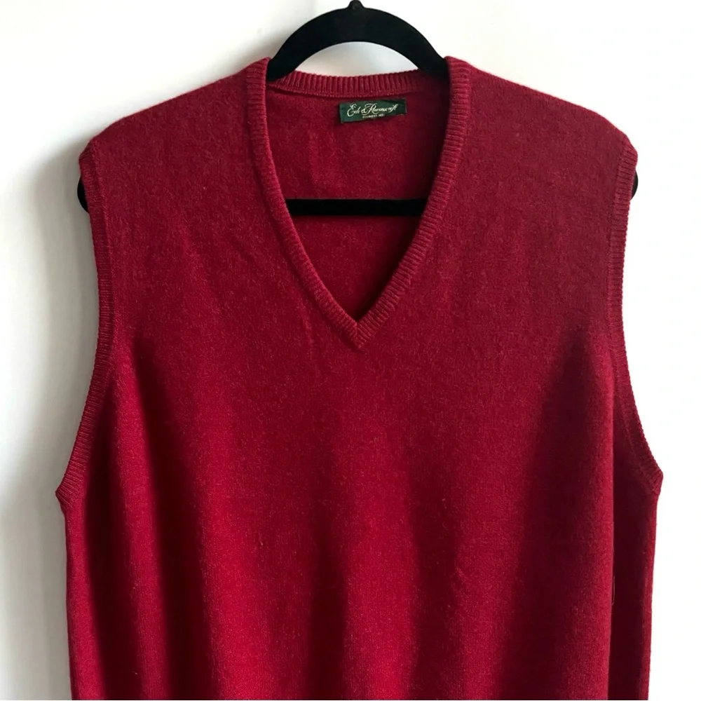 Ede & Ravenscroft 100% New Lambswool Sweater Vest Red Size Large